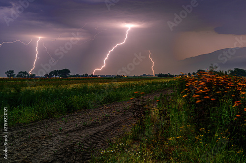 Obraz na plátně Powerful storm in the Netherlands