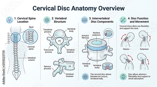 Cervical Spine and Intervertebral Disc Anatomy Infographic