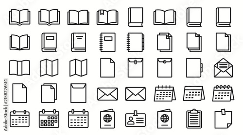 Photography Brochure line icons set