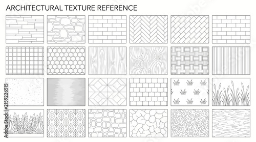 Landscape Architecture CAD Hatch Pattern Set Grass Water Stone Wall Texture Elements Collection