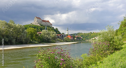 Burghausen und Salzach, Bayern.