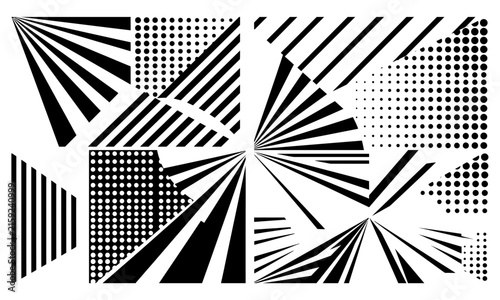 Canvastavla Modern abstract geometric design with black and white triangular patterns isolat