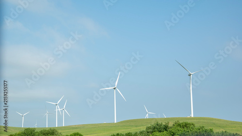 Photography Wind turbines in rural America generating clean energy