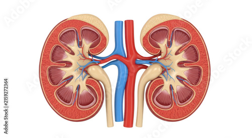 Obraz na płótnie Human kidneys anatomical cross-section