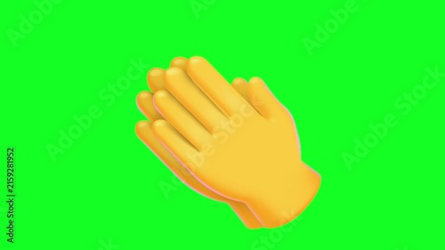 ​3D Animated Clapping Hands Emoji Icon Clapping on Green Screen Background for Applause