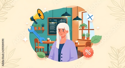 Creative professional brainstorming with growth metrics and office tools in modern workspace