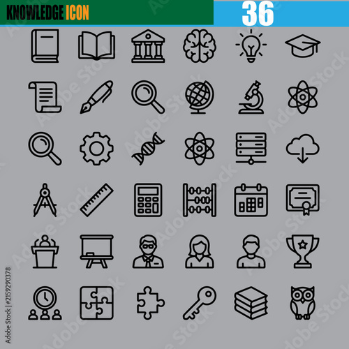 Education Learning and Academic Outline Icon Set Art And Illustration
