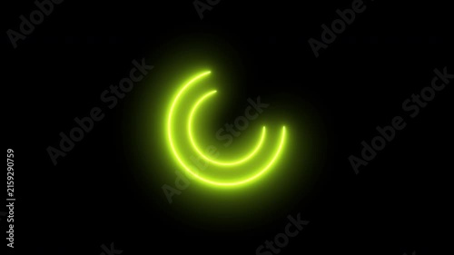 Loading bar animation; circular loading animation on a black and white background; looping spectrum animation; glowing neon light.