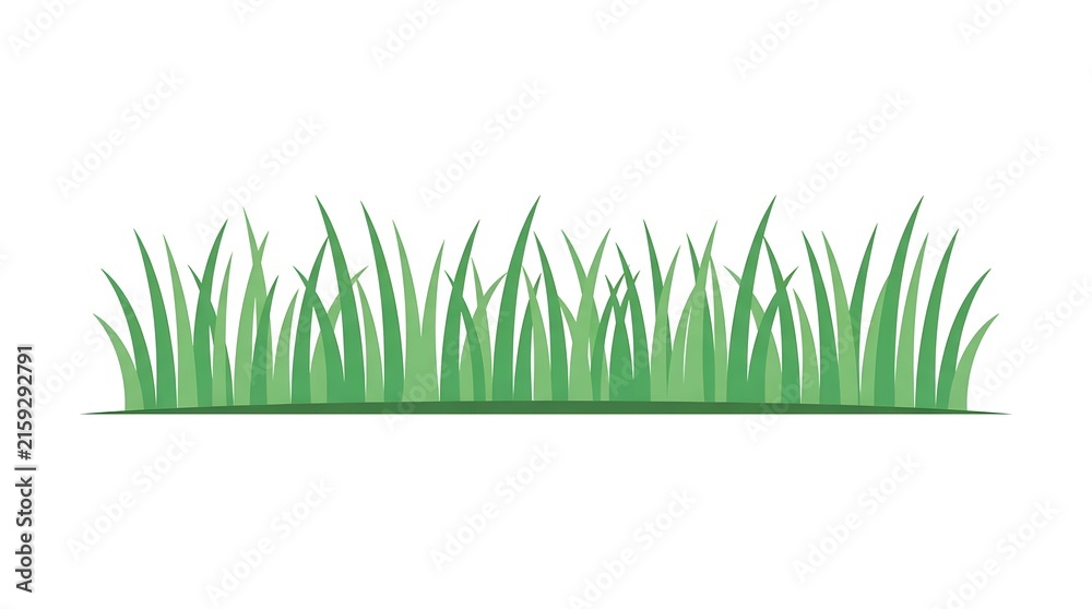 Obraz premium Isolated green grass border on a white background