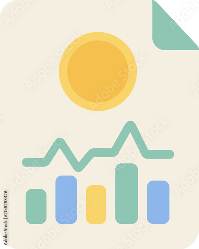 Financial news report icon for stock market investment and economic trend analysis