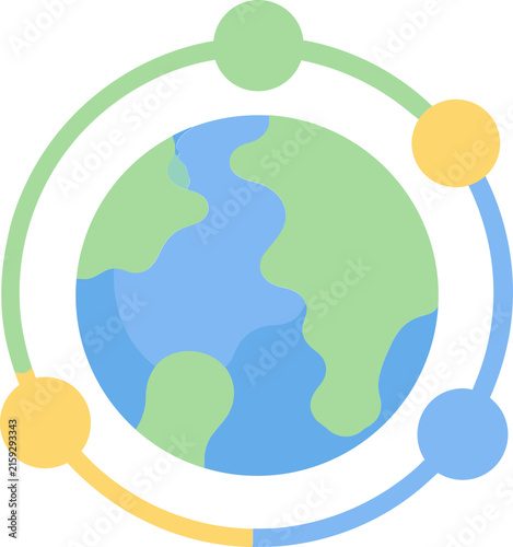 Global stock market icon for international financial investment and trading analysis
