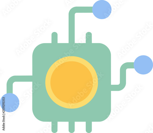 Semiconductor chip icon for technology stock market investment