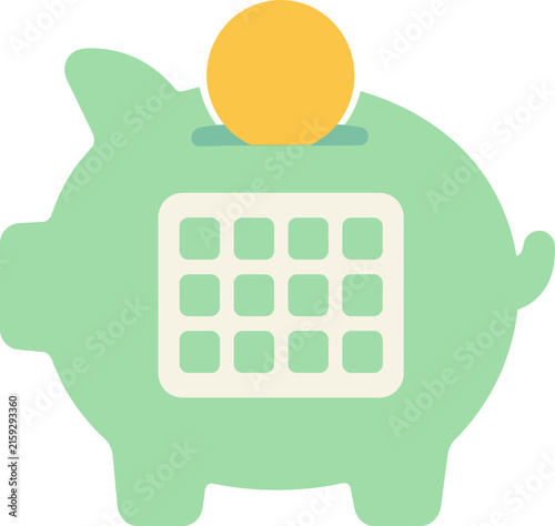 Piggy bank icon for retirement savings and stock market investment planning