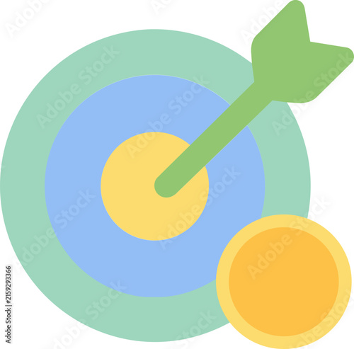 Target dart icon for investment goal achievement and financial success analysis