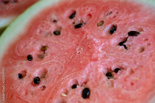 Fotografie macro close-up of a pink watermelon with seeds