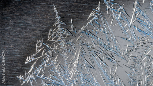 Winter frost ice crystals texture background