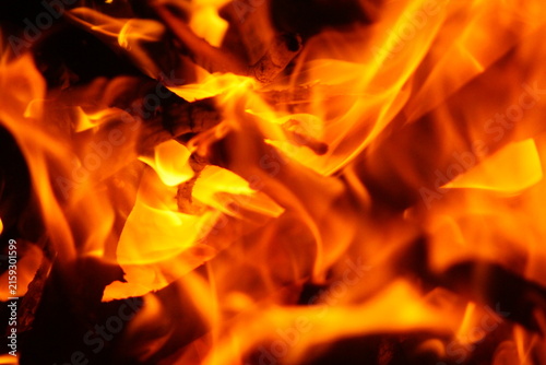 Cuadro en lienzo Bright burning orange flame generating heat and energy