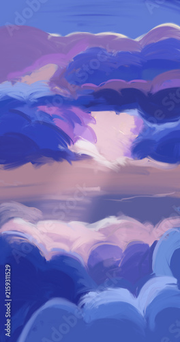 Photography dark stylised purple sky and clouds