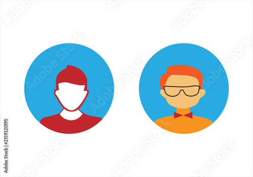 male user avatar icons -profile ,account and people illustration set
