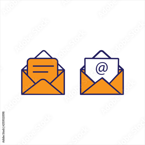 email message and mail envelop icons set - inbox communication ,newsletter ,contact vector pack