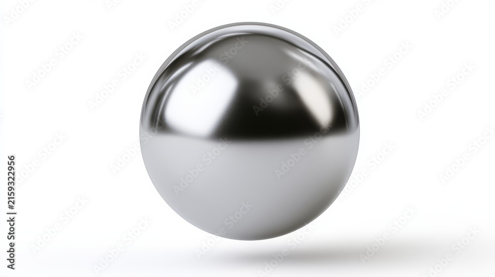 Fototapeta premium Polished steel shot put ball isolated on white surface
