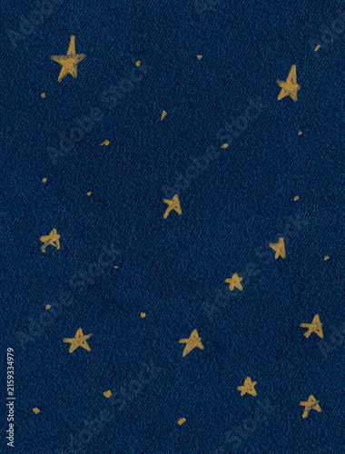 Cuadro en lienzo Golden Stars Night Sky Watercolor Illustration for Celestial Mystical Aesthetic