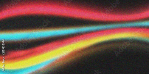 Abstract Glowing Neon Light Trails and Vibrant Wavy Lines on Dark Background