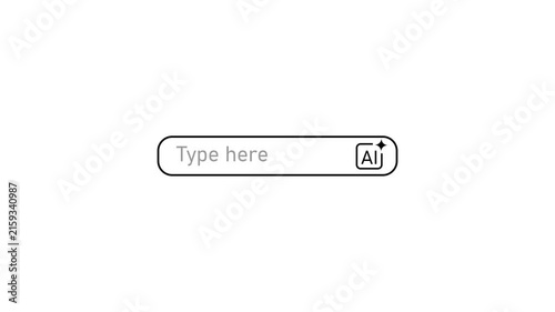 ai prompt input field animation with sliding ai icon and typing text.