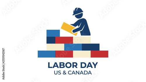 Bricklayer construction worker for Labor Day.