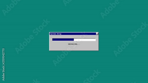 Digital system installation process with progress bar on screen