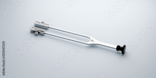 Obraz na plátně Neurology Diagnostic Tuning Fork 128 Hz on Neutral Background