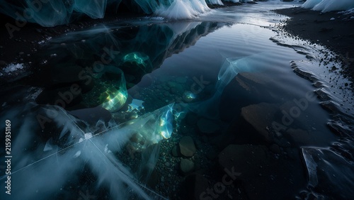 Top-Down Glacial Floor Melt Pool 