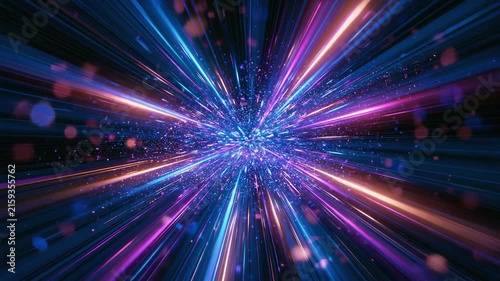 Blue Violet Hyperspace Warp Streaks Loop 4K