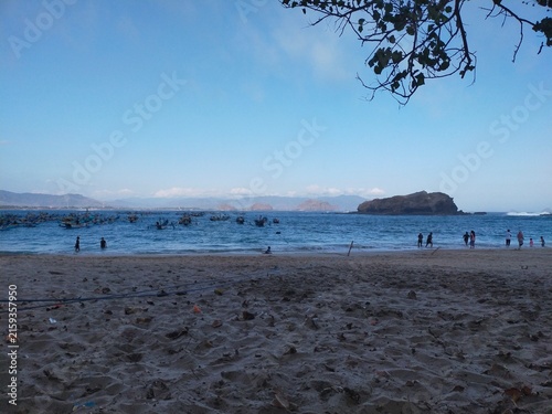Beautiful Beach Shoreline and Blue Ocean Panorama