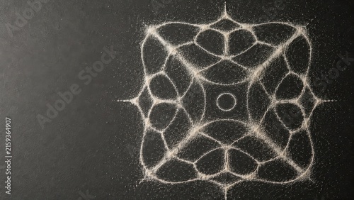 Chladni Sand Vibration Pattern on Graphite Surface