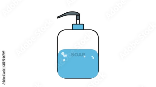 Hand sanitizer icon depicting hygiene process for infection prevention and healthcare safety