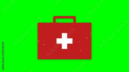 First aid kit icon illustrating emergency supply process for medical readiness and safety