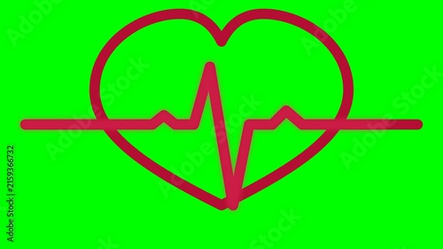 Heart pulse icon showing cardiac monitoring process for healthcare and vital signs