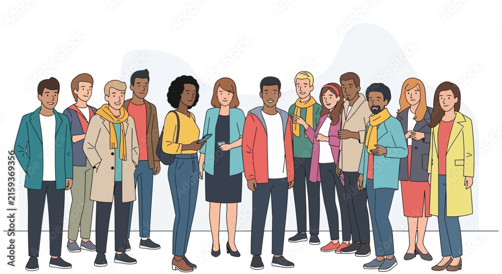 Obraz premium Diverse group of people standing together.