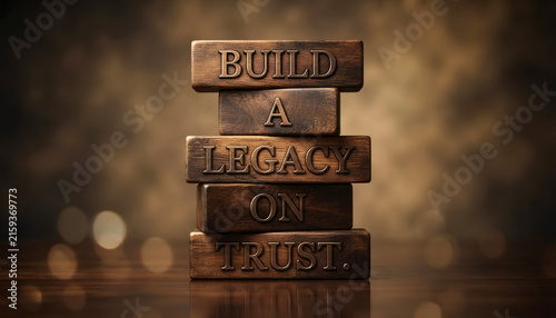 Inspirational self motivation quote blocks wood stack background
