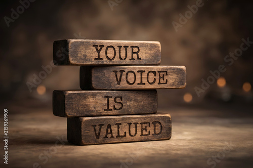 Inspirational self motivation quote blocks wood stack background