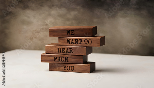 Inspirational self motivation quote blocks wood stack background