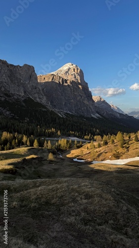 mountain landscape with lake
the iconic Monte Pelmo, a prominent mountain massif in the Dolomites of Belluno, Northeastern Italy.