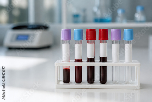 Row Vials White in Close-up with Natural Light