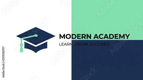 Graduation cap logo for modern academy education brand.