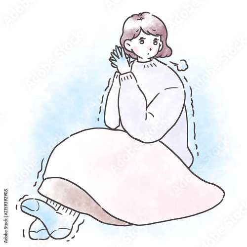 Quadro su tela 体調不良の人物イラスト　末端冷え性