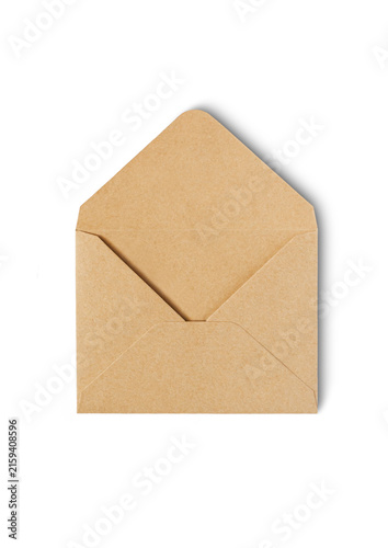 Paper envelope on a white background