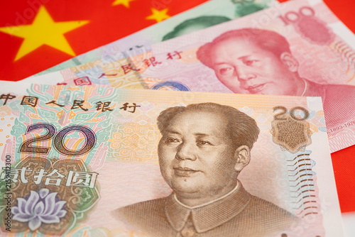 Fotografie China yuan banknote money, investment economy business and banking