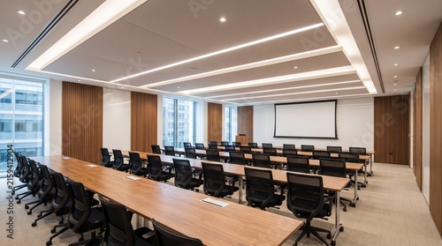 Modern Corporate Training Room With Projector