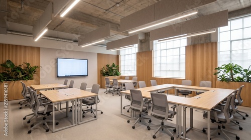 Modern Coworking Training Space With Flexible Tables